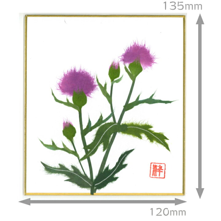 楽天市場】完成品 ちぎり絵 小色紙 あざみ スタンド付 石川紙業 ちぎり 