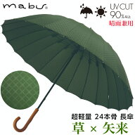 【ギフト包装】 【メッセージカード付】SMV-40294 mabu 超軽量 24本骨 長傘 草 矢来 江戸 石川紙業 傘 か…