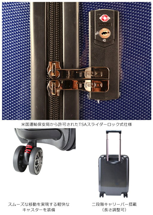 楽天市場】カーボン柄キャリーケース (8426) メンズ TRD ティーアール 