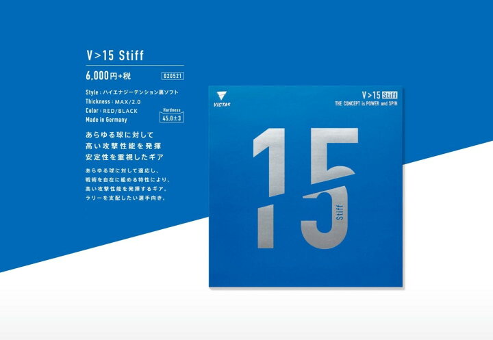 楽天市場】VICTAS(ヴィクタス) 卓球 裏ソフトラバー V15 スティフ 