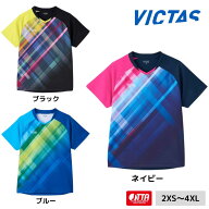 VICTAS グラデチェック ゲームシャツ 612501 卓球ユニフォーム 2025年春新作 ヴィクタス ビクタス