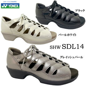 サンダル レディース YONEX/ヨネックス パワークッション SHW SDL14 ウォーキングサンダル コンフォートサンダル サイドファスナー レースアップ 軽量 幅広 3.5E 快適 歩きやすい 脱ぎやすい 履きやすい 散歩 旅行 女性 婦人