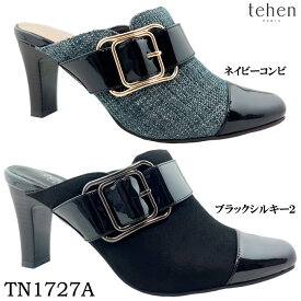 ミュール レディース tehen テーン TN1727A サンダル ブラック-シルキー2 ネイビーコンビ パンプス 女性 婦人 ハイヒール マドラス マドラス社製 テン 女性 婦人