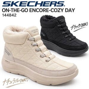 �X�P�b�`���[�Y SKECHERS ���f�B�[�X �V���[�g�u�[�c 144842 ON-THE-GO ENCORE-COZY DAY �X���b�v�C���Y �n���Y�t���[ �h���u�[�c �y�� �������H �N�b�V���� ���� �t�@�[�t�� COZY FIT ULTRA GO �u���b�N �i�`