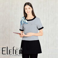 エステユニフォーム 千鳥柄 チュニック E-3144 [女性用] elefee エレフィ エステティック 撥水 サロンウ…