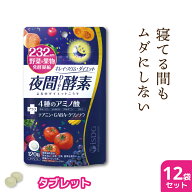 【 送料無料 】 酵素 サプリ 夜間酵素 120粒 30日分 12袋セット ダイエット 在宅 サプリメント 美容 野菜…