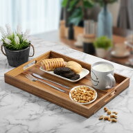 【15日限定｜10％OFF+P5倍】SHU 木製トレー お盆 天然アカシア 食卓になじむ ウッドトレー カフェトレー …