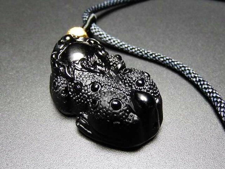 楽天市場】石街AAAAオブシディアンヒキュウネックレス精工彫り天然石 