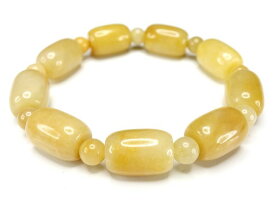 AAAイエロージェード円柱形バングルブレスレット約11.5mm天然石石街