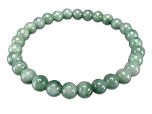 ひすいブレスレットジェーダイト本翡翠約6mm天然石濃い目五徳御守