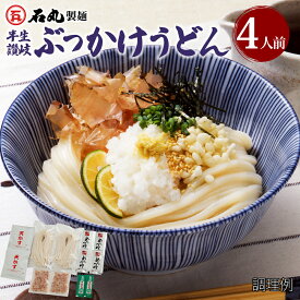 【期間限定20％オフ】ぶっかけうどんセット (4人前) 送料無料 半生うどん つゆ付 具材付 うどん 讃岐うどん さぬきうどん 贈り物 プチギフト プレゼント 石丸製麺 香川 四国 うどん県 常温 メール便 DMT-3