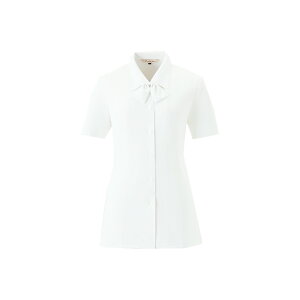 en joie アンジョア 半袖ブラウス(リボン付) レディース ユニフォーム オフィス 制服 事務服 受付 コンパニオン ショールーム かわいい クリニック 06210 宅配のみ