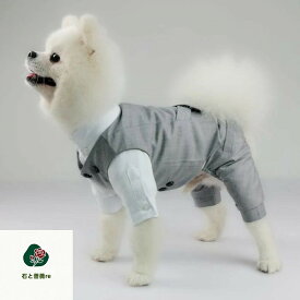 当営業日に出荷可能 ペット スーツセット 蝶ネクタイ無し ドッグ 犬 服 タキシード ベスト シャツ 2点セット グレー 結婚式 フォーマル リングドッグ 記念日 お祝い 男の子 プレゼント 楽天海外通販