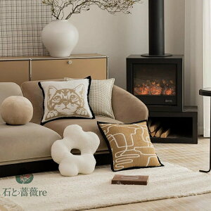 送料無料 クッションカバー 抱き枕カバー 45*45cm 座布団カバー もこもこ 猫柄 CAT 現代風 背当てカバー 角型 四角 無地 シンプル 高級感 在宅勤務 マルチカラー 一人暮らし 北欧 新築祝い ギフ