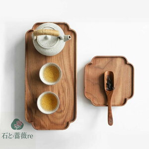 送料無料 15*15*2cm 木製食器 クルミの木 プレート お茶 お菓子 お皿 ウッドプレート お盆トレイ トレー おしゃれ 和風 木目 天然木 カフェ ナチュラル 楽天海外通販