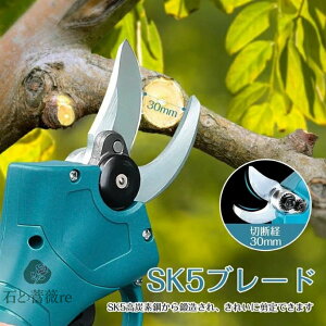 充電式剪定ばさみ 電動剪定バサミ 電動剪定ばさみ コードレス マキタ18Vバッテリーに対応 切断枝径30mm 剪定 ハサミ 庭木/枝切り/果樹用 剪定鋏 ナイフサイズ変換可能 軽量 片手操作 園芸用剪