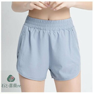 【送料無料】レディーススポーツショートパンツ 二層インナー付き 短め丈 ジムパンツ 薄手 レディーススポーツウェア ストレッチ 通気性 速乾性 運動 ヨガ ピラティス トレーニング ウォー