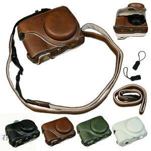 LUMIX DC-TZ99 ケース ZS99 カメラケース PUレザーハーフケース ショルダーストラップ 肩掛け ショルダーベルト付き ストラップ 肩掛けベルト付き ハーフカバー 保護ケース シンプル 傷つき防止 P