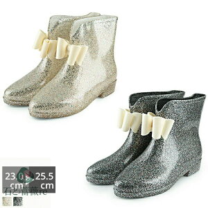 レインブーツ レインシューズ レディース 靴 レディース リボン フラワー キラキラ ショート オシャレ ミドル丈 軽量 歩きやすい 雪 滑らない ラウンドトゥ 雨靴 完全防水 サイドゴアブーツ