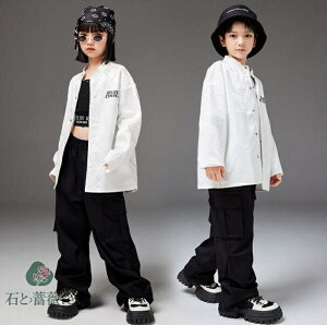 チャイナ子供武術服 ヒップホップジャズダンス衣装 龍柄太極拳武術ダンス演出服 チャイナコート キッズ中国風ジャケット hiphopjazzダンス衣装 上下2点/3点セットアップ 幼稚園 中