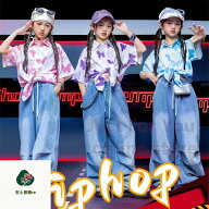 蝶 柄シャツ 派手 キッズダンス衣装 セットアップ アロハシャツ パンツ デニムパンツ ダンス 衣装 男の子…