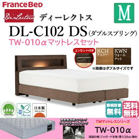 フランスベッド マットレスセット セミダブル ベッド ディーレクトス DL-102 TW-010α 硬め DS シンプル キャビネット ダブルスプリング LED照明 コンセント付き 日本製 高品質 セミダブルサイズ システムベッド ホテル仕様 送料無料 開梱設置無料