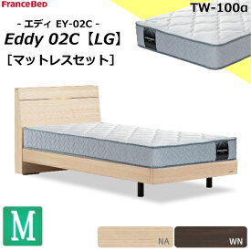 特別価格 ベッドセット フランスベッド セミダブル エディ EY-02C レッグ キャビネット TW-100α ダブルニット生地 ミディアム ソフト 高密度連続スプリング マットレスセット ベットセット セット スノコベッド セミダブルサイズ スノコ床板 日本製 設置無料 送料無料