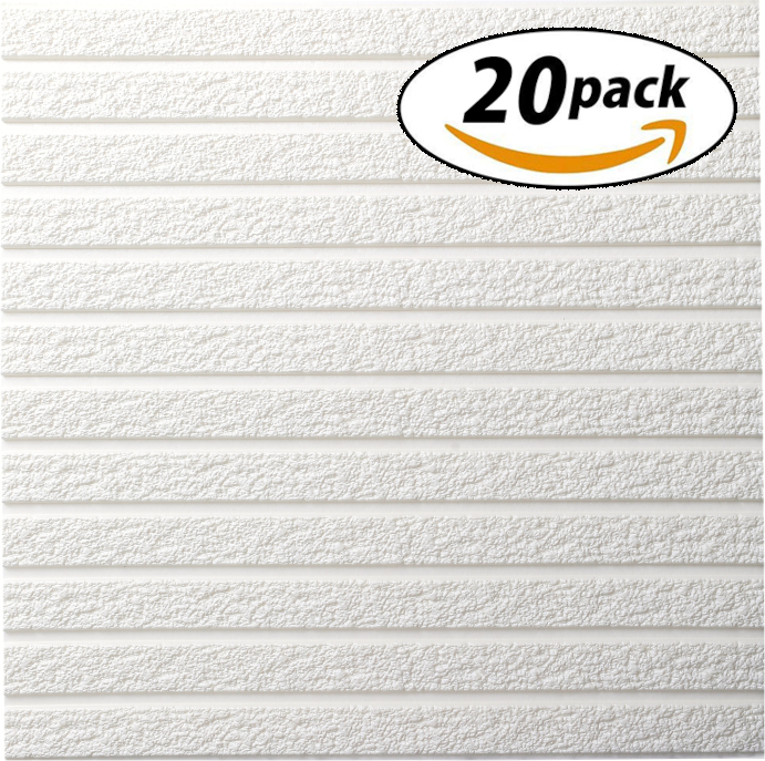 ISL 最大の割引 ウォールステッカー ウォールストーン 激安商品 白 3Dクッション壁紙 60cm 20枚セット