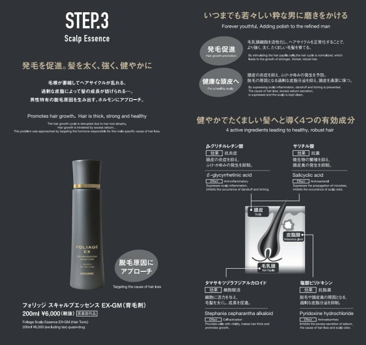 楽天市場】中野製薬 フォリッジ スキャルプエッセンス EX-GM (育毛剤 