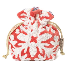 【 キャシーマム 】 タオル巾着ポーチ ハワイアンキルト柄 ハウオリシリーズ【2025新作】【 綿100％ 無撚糸 ハワイアン ギフト 内祝 おしゃれ かわいい スポーツ】