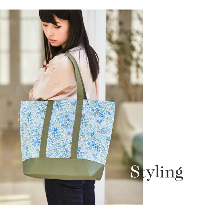 楽天市場 リバティプリント 保冷バッグ L Joanna Loise ライトブルー Liberty Print リバティ プリント 保冷バッグ 弁当 かわいい 大容量 保冷トート アウトドア エコバッグ クーラーバッグ Intermode Kawabe 楽天市場店
