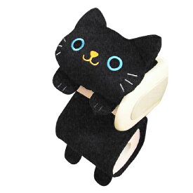 【即発送】MEIHO ねこのトイレットペーパーカバー クロ※北海道沖縄発送不可