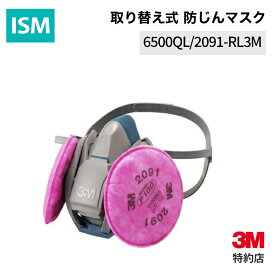 [6500QL/2091-RL3M] 取り替え式防じんマスク (国家検定区分3) 3M ( スリーエム ) 業務用 | 労働環境改善 防塵マスク 取り替え式 解体作業 切断 研磨 金属加工 溶接 鋳造 塗装作業 粉じん 吸入防止