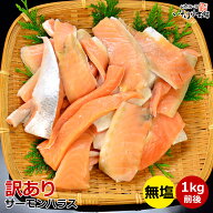 送料無料 無塩 骨なし サーモン ハラス 1kg前後 ハラス 鮭 訳あり 養殖 アトランティックサーモン 鮭 腹…