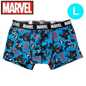 【パンツ3枚購入でメール便送料無料】MARVEL スパイダーマン ヴェノム VENOM 総柄ボクサーパンツ Lサイズ SP3500 ハンド メンズ 見せパン ギフト 綿混 前閉じ ブルー BL キャラクターグッズ