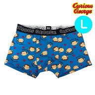 【パンツ3枚購入でメール便送料無料】おさるのジョージ 総柄ボクサーパンツ アップル柄 CG3689 Lサイズ …