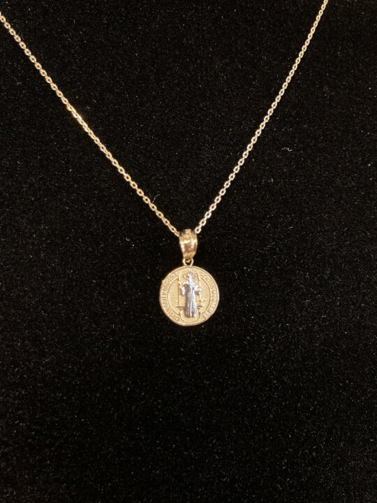 楽天市場】LA直輸入14K カリフォルニアゴールド 聖ベネディクト 