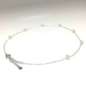 真珠 ネックレス パール アコヤ真珠 ステーション 5.0-5.5mm ホワイト ステンレス チェーン 79461 イソワパール