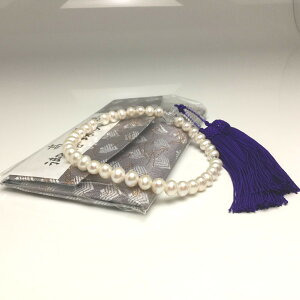 真珠 念珠(数珠) パール 淡水真珠 7.0-7.5mm ホワイト 人絹房 70443 イソワパール