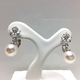 真珠 イヤリング パール アコヤ真珠 7.0-7.5mm ホワイトピンク シルバー 植物 フラワー 64686 イソワパール