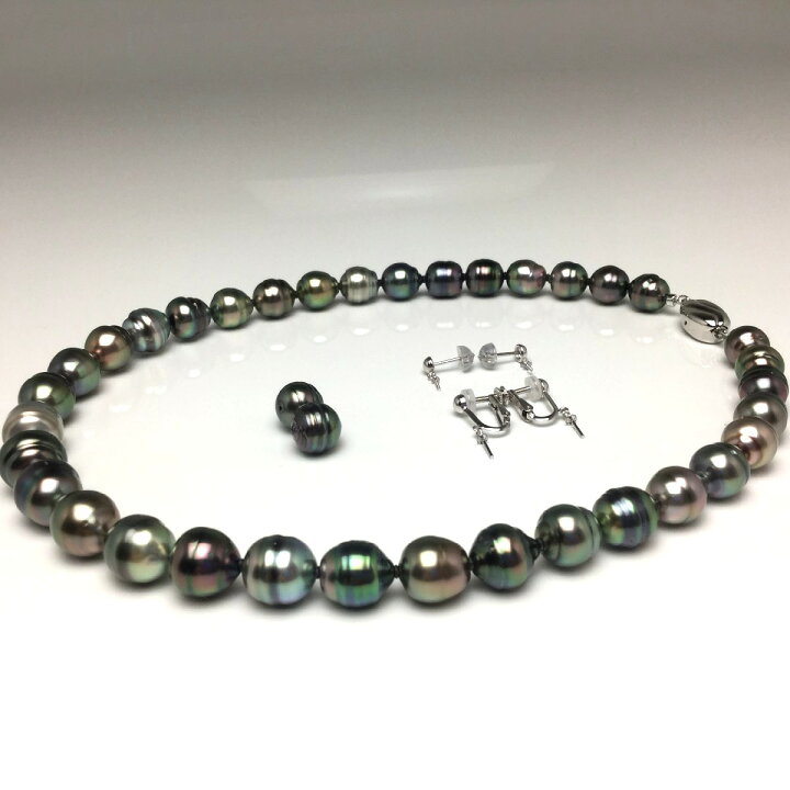 楽天市場】真珠 ネックレス パール 鑑別 黒蝶真珠 9.0-11.9mm マルチ 