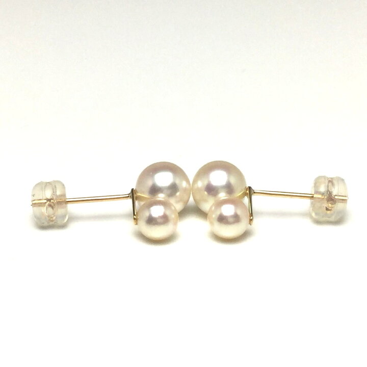 楽天市場】真珠 ピアス パール アコヤ真珠 スタッド 6.8mm・4.9mm 