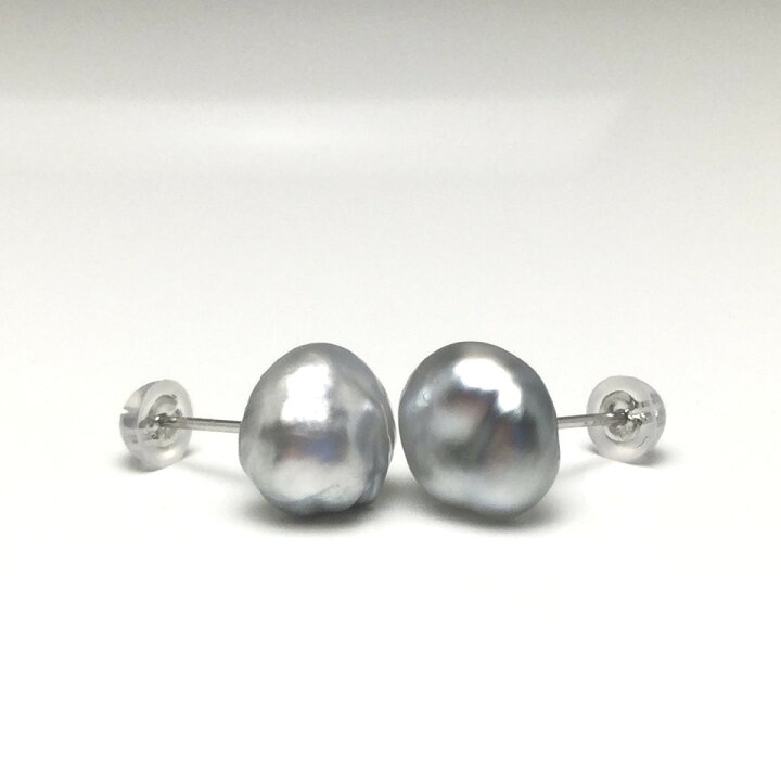 楽天市場】真珠 ピアス パール 黒蝶ケシ真珠 スタッド 9.0-9.5mm 