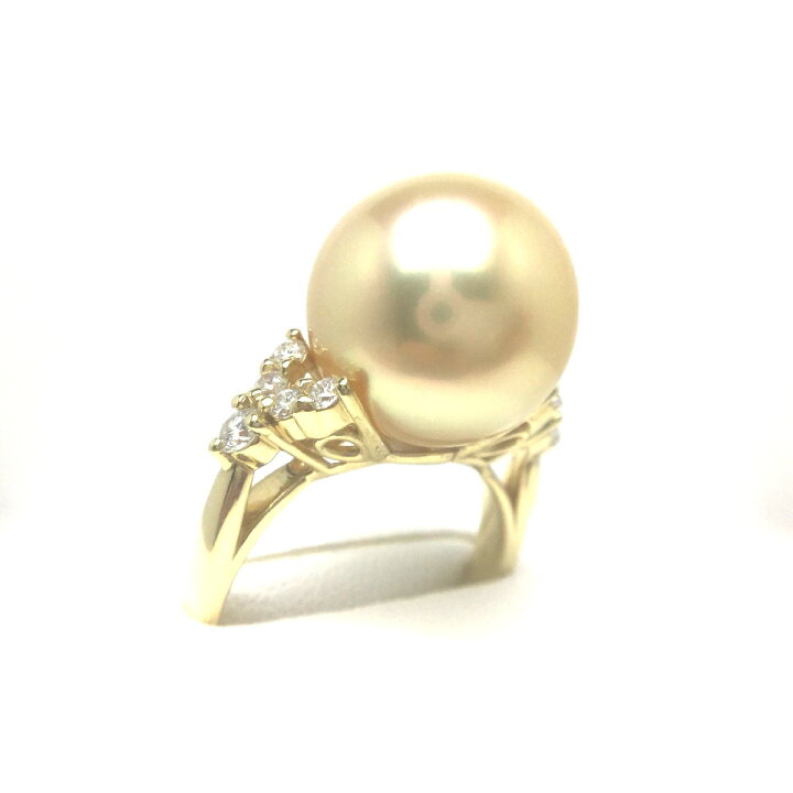 楽天市場】真珠 リング パール GoldLip花珠 白蝶真珠 12.9mm ゴールド  