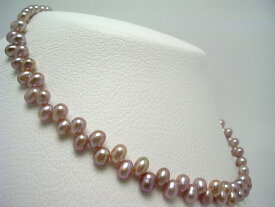 真珠 ネックレス パール 淡水真珠 クレオパトラ 5.0-5.5mm 薄紫 マグネット クラスップ 65128 イソワパール