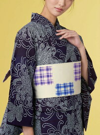 [送料無料]浴衣(ゆかたyukata) 源氏物語浴衣(ゆかた) 白地・紺地 手縫い仕立て付き 20079 綿100% (染色方法・注染) (仕立て無し反物で納品も可) 帯は別売り