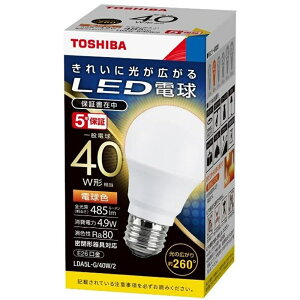LED�d�� �S�����^�C�v 2700K �d���F 40W�` E26���� LDA5L-G/40W/2