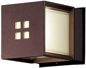 【返品可 保証有】 ポーチライト 門柱灯 LED電球交換型 2700K ダークブラウンメタリック/乳白 非調光 LGW85040AF