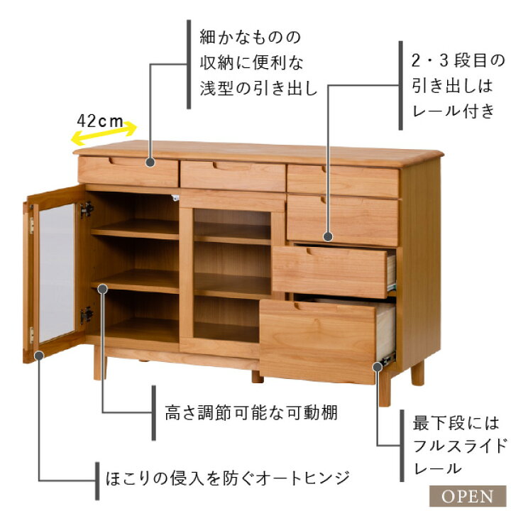 楽天市場】【公式】サイドボード キャビネット 収納家具 リビング収納 