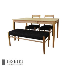 ダイニングテーブルセット ダイニングセット テーブルセット 4点 4人掛け ダイニングテーブル 椅子 チェア ベンチ カバー 木製 布 合皮 収納 引き出し シンプル 北欧 リビング学習 品質保証 ERISPLUS ISSEIKI